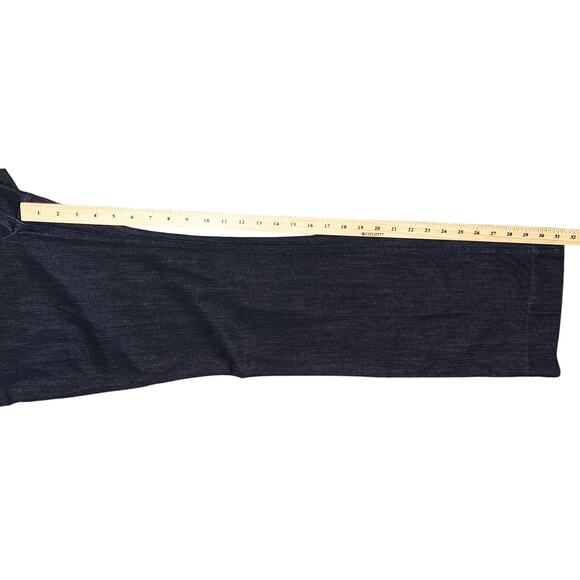 Flamingo 3 Button Wide Leg Dark Wash Stretch Jeans Large (32"x32") - Picture 4 of 7